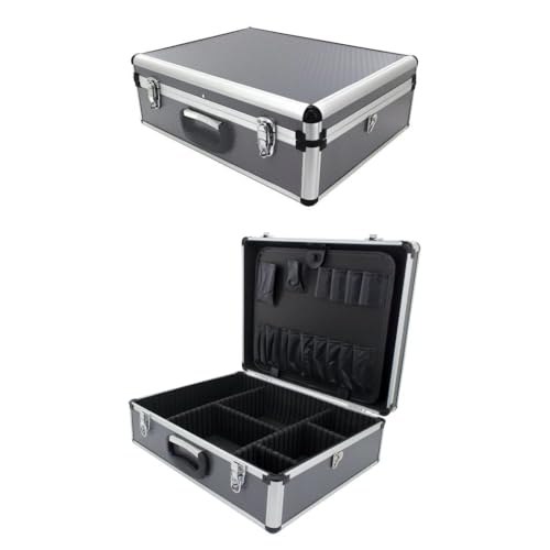 ROC Cases B044 Silver Toolbox Flight Case L460 x W360 x H160mm with Tool Tray and Internal Dividers, Electronics, Photography Storage