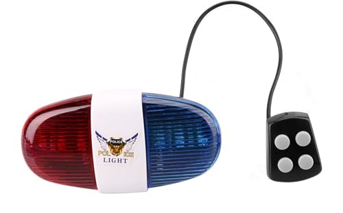 Image of Inditradition 2 In 1 Bicycle Police Headlight & Horn Device | Police Style LED Flash Light & Police Siren Horn (6 LED's + 4 Sounds, Waterproof)
