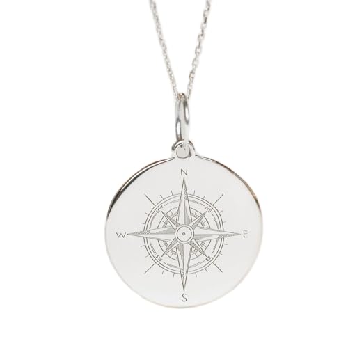 Collier boussole argent 925 bijou marin unisexe pour vous accompagner dans vos voyages