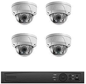 4 IP Camera System (Dome design). 2MP resolution, 2.8 mm fixed lens