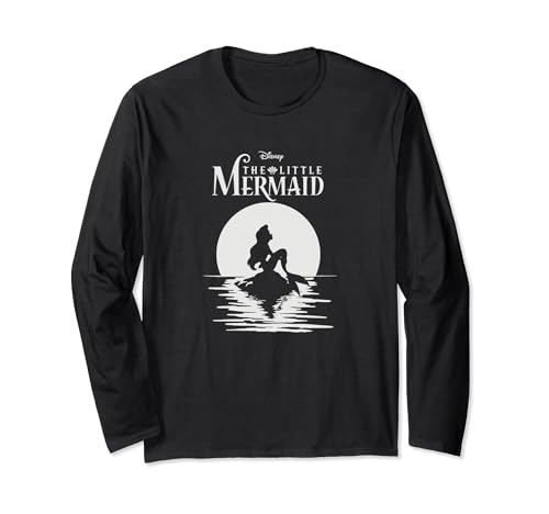 T-shirt Ariel Disney silhouette lune à manches longues en coton pour femme