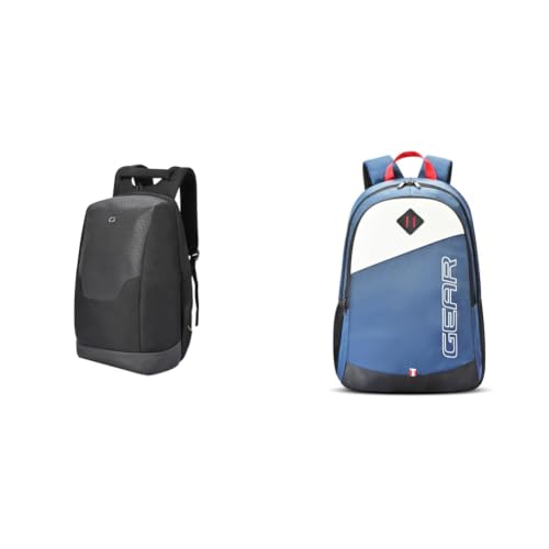 Image of Gear NG Future Anti-Theft Faux Leather Water Resistant 1 Compartment Laptop Backpack /Casual + 14 cms Blue Casual Backpack (MDBKPECO50504)