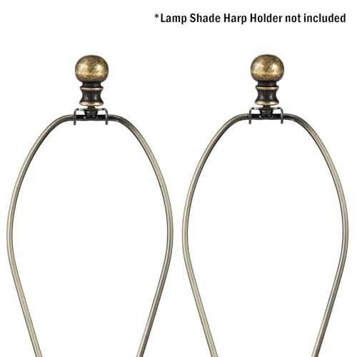 Image of 2 Packs Brass Lamp Finials, Solid Finials for Lamps, Lamp Shade Screw Caps, Antique Brass Lamp Finials Decorative for Table Lamp, Floor Lamp