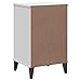 Modern Industrial Bedside Table with Drawer, White Engineered Wood Nightstand for Bedroom Storage