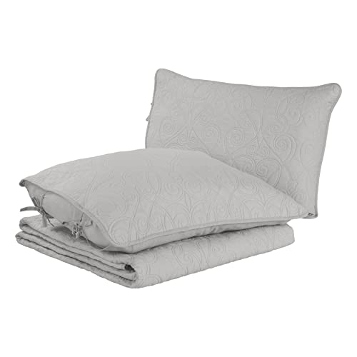 Parure de lit lit simple gris doux couvre-lit réversible avec taie d'oreiller - 7