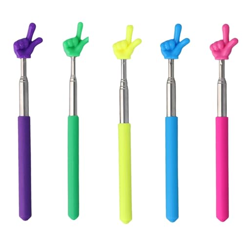 TRLREQ 5 punteros telescópicos para profesores, puntero de mano extensible, pequeño puntero retráctil para aula para profesores de jardín de infantes, suministros para el aula