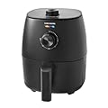 2.2 Quart Compact Air Fryer, Non-Stick, Dishwasher Safe Basket, 1150W, Black,Height of 10.43 in