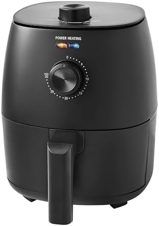2.2 Quart Compact Air Fryer, Non-Stick, Dishwasher Safe Basket, 1150W, Black,Height of 10.43 in