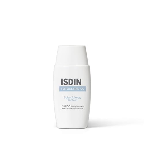 ISDIN Fotoultra 100 Solar Allergy Protect SPF 50+ (50 ml) | Crème Solaire Visage Très Haute Protection pour Peaux Allergiques au Soleil | Renforce la Protection Naturelle de la Peau