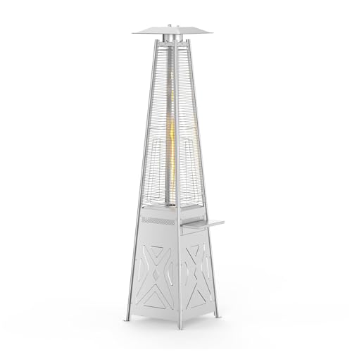 Aprafie Freistehender Propan für den Außenbereich, Pyramidenform, 48.000 BTU, abnehmbarer Tisch, Sicherheitsdeckel, Räder, Terrassenabdeckung für Partys, Hinterhöfe, Gärten