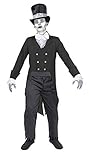 ILOVEFANCYDRESS DISFRAZ DE NOVIO DE CADÁVER DE HALLOWEEN PARA HOMBRES - CHAQUETA FRAC CON DOBLE BOTONADURA, SOMBRERO DE COPA, PANTALONES Y PAJARITA - HORROR ATERRADOR DISFRAZ DE NOVIO MUERTO PARA ADULTOS - GRANDE