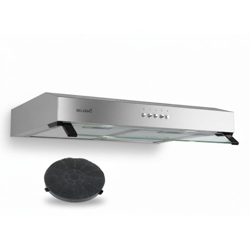 Hotte casquette Rivage 60 cm en inox - Performance A+ design extra-plat Beldeko