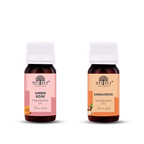 Image of Devinez Amber Rose, Sandalwood Aroma Oil for Diffuser /Ultrasonic Aroma Diffuser /Tealight Diffuser /Reed Diffuser, 30ml Each