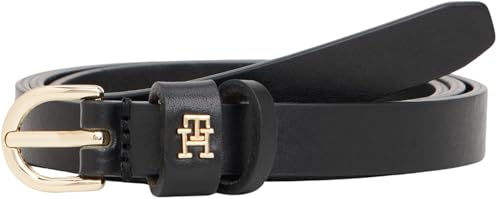 Tommy Hilfiger Damen Gürtel Essential Effortless 1,5 cm Ledergürtel, Schwarz (Black), 85 cm