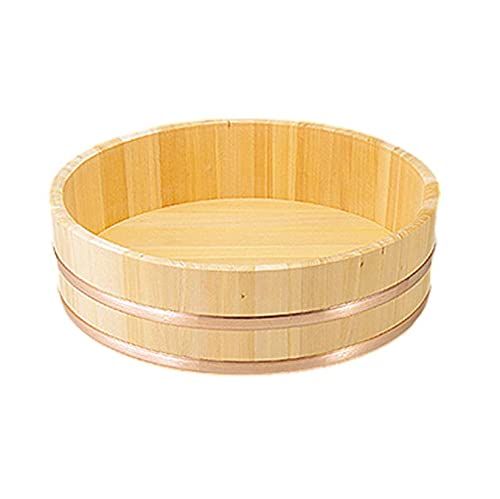 Tigela de arroz de sushi de madeira, balde cilíndrico japonês Hangiri Oke para mistura de arroz de s