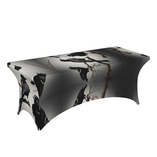 Nappe extensible corbeau noir pour table rectangulaire de 1m80 et 2m40