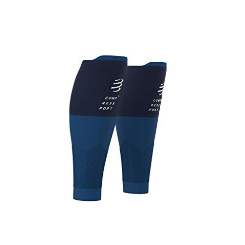 Compressport R2v2, Gambaletti di Compressione per Polpacci Unisex-Adult, Blu, T4
