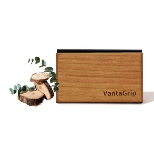 VantaGrip Original Wooden Car Air Freshener & Odor Eliminator - Long Lasting Teak Scent, Natural Essential Oils with Purifying Ingredients, Includes Metal Clip - Starter Kit