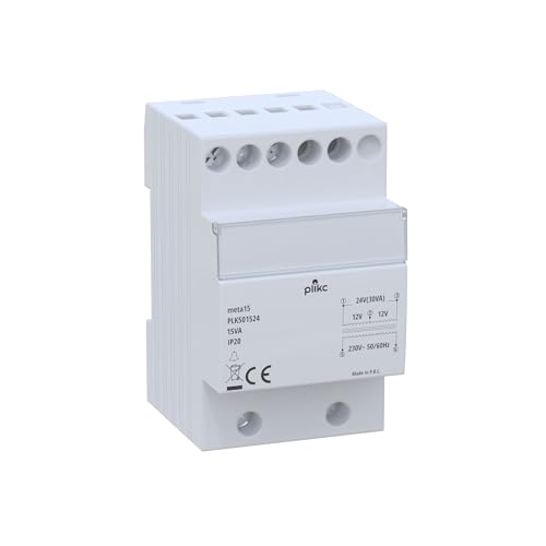 Plikc Meta - Trasformatore Per Campanelli, Installazione Da Barra Din Per Servizio Discontinuo (12-24V / 15Va - 30Va)