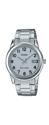 Casio MTP-VS01D-7B2 Men's Standard Solar Powered Stainless Steel Numbers Dial Date Watch