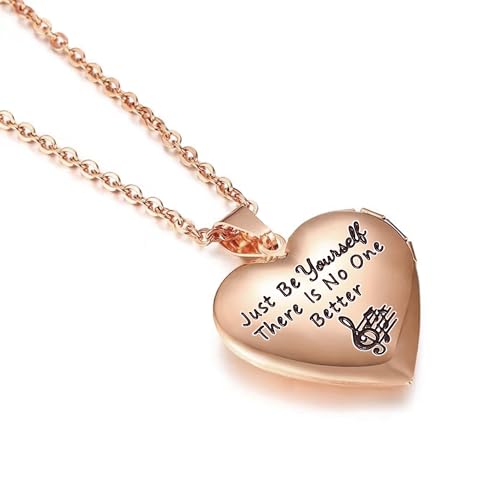 Image of Love Heart Locket Necklace That Holds Pictures Stitch-Shape Necklace Stuff Gifts Ohana Photo Lockets Necklace