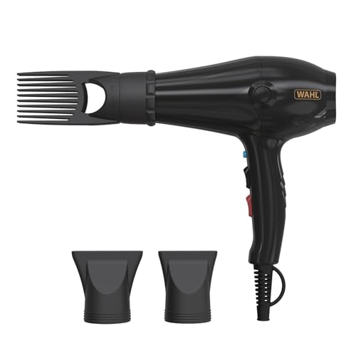 WAHL PowerPik 5000 Hairdryer, Sèche-cheveux pour femmes, embout Pik, sèche-cheveux afro, cheveux afro-caribéens, trois réglages de chaleur, séchage...
