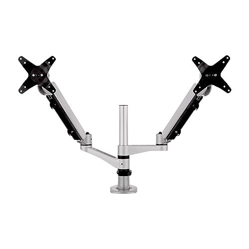 Image of ViewSonic LCD-DMA-002 Spring-Loaded Monitor Desk Mounting Arm for 2 Monitors up to 27 Inches Each, VESA Compatible, Full Ergonomic Adjustability, 2-in-1 Mounting Base, and Built-in Cable Management