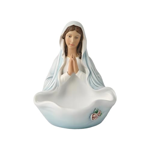 Figura religiosa de María - Escultura de la Virgen, Porta iconos devocionales, Decoración de la Santa Madre, Estatua elegante | Iglesia Hogar Familia Interior Exterior Jardín Patio Exhibición Fe Arte