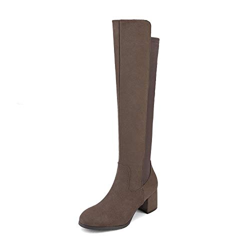 DREAM PAIRS Women's Knee High Stretchy Fashion Boots 6 Khaki