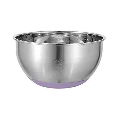 Large Mixing Bowl Stainless Steel Mixing Bowl with Nonslip Silicone Base Metal Mixing Bowl Baking Bowl Kitchen Cooking Preparing Bowl, 28cm Cover