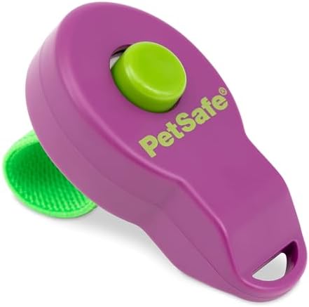 PetSafe Clik-R Dog Training Clicker - Positive Behavior Reinforcer for Pets - All Ages, Puppy and Adult Dogs - Use to Reward and Train - Training Guide Included - Purple