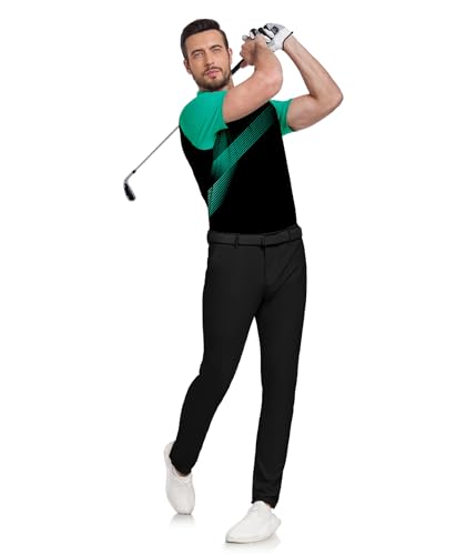 Mens Polo Shirts Short Sleeve Printed Quick‑Dry Golf Tops - image 3
