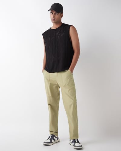 Image of Bewakoof Men's 100% Cotton Solid Regular Fit Pant | Pant for man | Chinos pants for men | Men trousers | Casual Pants for Men | Trousers for man | Men's Regular Casual Pants | Cotton Pant for Men | Everyday Casual | Utility Streetwear | Lightweight & Flexible
