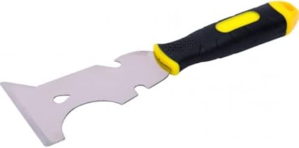 Nespoli Espátula Rascador Multiusos, Lámina de Acero Inox, con Mango Ergonómico, Puede Sacar Clavos, Limpiar Rodillos, Rascar, Cortar