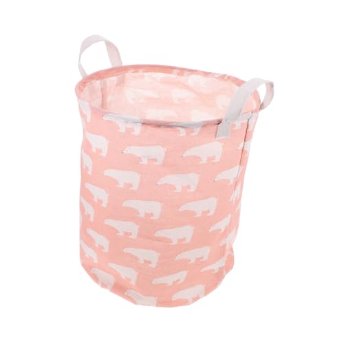 IMIKEYA Cesto para Ropa Sucia Plegable Grande Organizador Multifuncional para Dormitorio y Juguetes Color Rosa Oso Polar