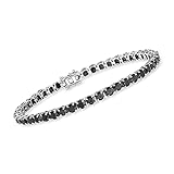 Ross-Simons 13.00 ct. t.w. Black Spinel Tennis Bracelet in Sterling Silver. 8 inches