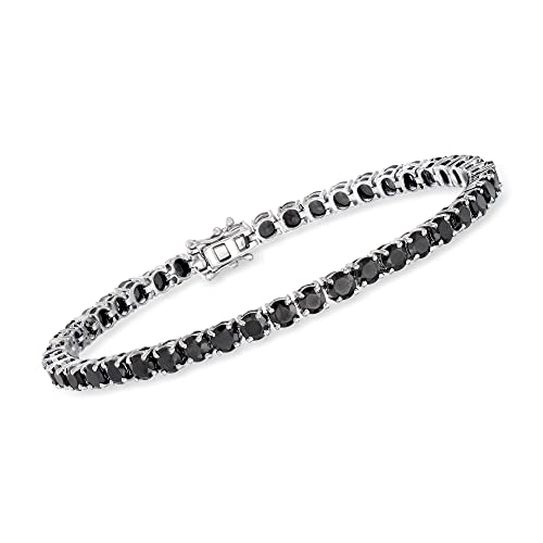 Ross-Simons 13.00 ct. t.w. Black Spinel Tennis Bracelet in Sterling Silver. 8 inches