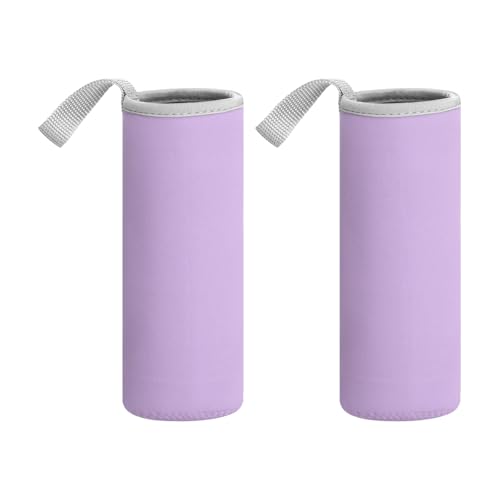 YELARXI Neoprene Water Bottle Sleeves, Bottle Carrier,3in 2Pcs,Light Purple