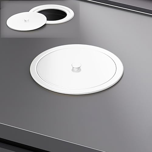 Round Stainless Steel Trash Can Cover, Countertop Bin Lid Replacement, Durable Garbage Can Lid - Yellow, 22x22CM (8.5x8.5 inches) for Kitchen & Home Use