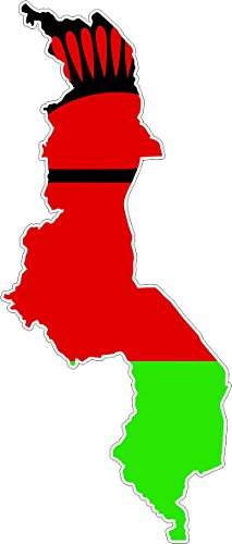 Akachafactory Autocollant Sticker adhesif Voiture Vinyle Drapeau Carte Malawi