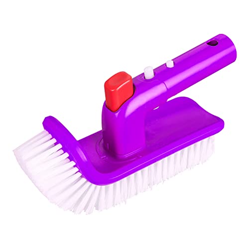 Professional Luxury Pool Step & Corner Brush,180 Degree Rotation Handle Scrub Brush,for Above Ground...