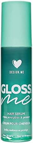 DESIGNME GLOSS.ME Hair Serum | Anti Frizz Hair Serum for Women | Argan Hair Serum Adds Shine, Smoothness, & Hydration | Paraben & Sulfate Free Straight, Wavy, Coily, or Curly Hair Serum, (2.5 Oz)