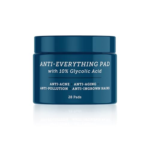 Oars + Alps Anti Everything Pads & Blackhead Remover, Facial Cleanser & Exfoliator with 10% Glycolic & Salicylic Acids for All Skin Types, Exfoliant Hydrates Skin & Reduces Blackheds, Wrinkles,28 ct