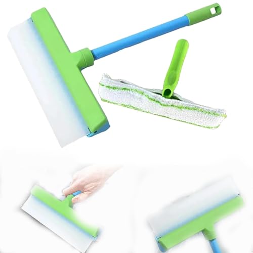 Raclette de Nettoyage de fenêtre, avec raclette en Silicone et kit d'outils en Microfibre pour Douche, Verre, Miroir, Porte, Voiture