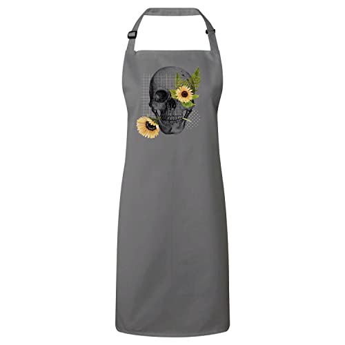 Tablier de cuisine premium gris au design collage art surréaliste unique