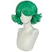 HUNIGIR Green Flip Wig Girls Tatsumaki Wig Short Fluffy Disgust Green Cosplay Hair Women Synthetic Hair for Halloween Costume