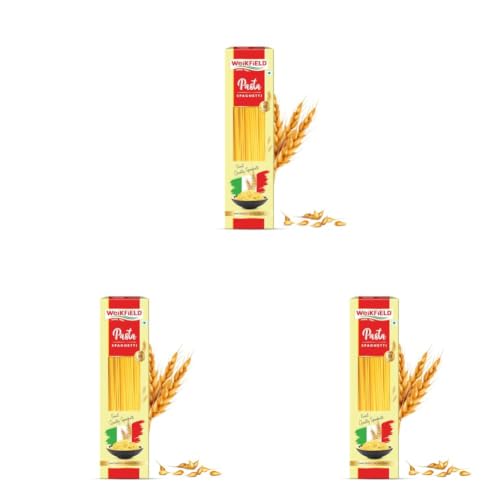 Image of Weikfield Spaghetti Pasta 400g Pouch | Healthy Pasta Made With 100% Durum Wheat Semolina | No Maida | Rich in Protein & Fibre | Non-Sticky | 100% Vegetarian (Pack of 3)