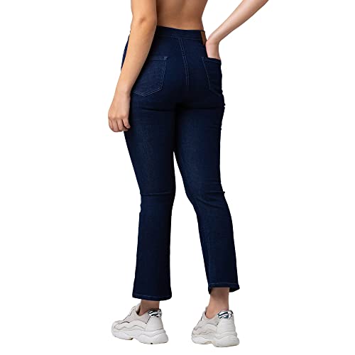 Image of Spykar Women High Rise Lycra Bootcut Fit Ankle Length Jeans (Elissa)