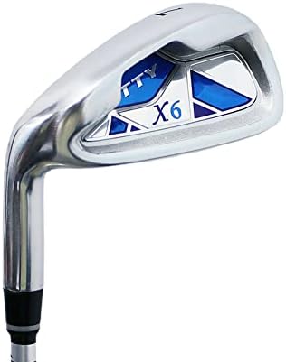 Left Handed Golf Club Irons for Men and Women, 7 Iron Golf Club with Carbon/Steel Shaft, Beginner Practice Golf Rod Sports (Steel Shaft-Blue)