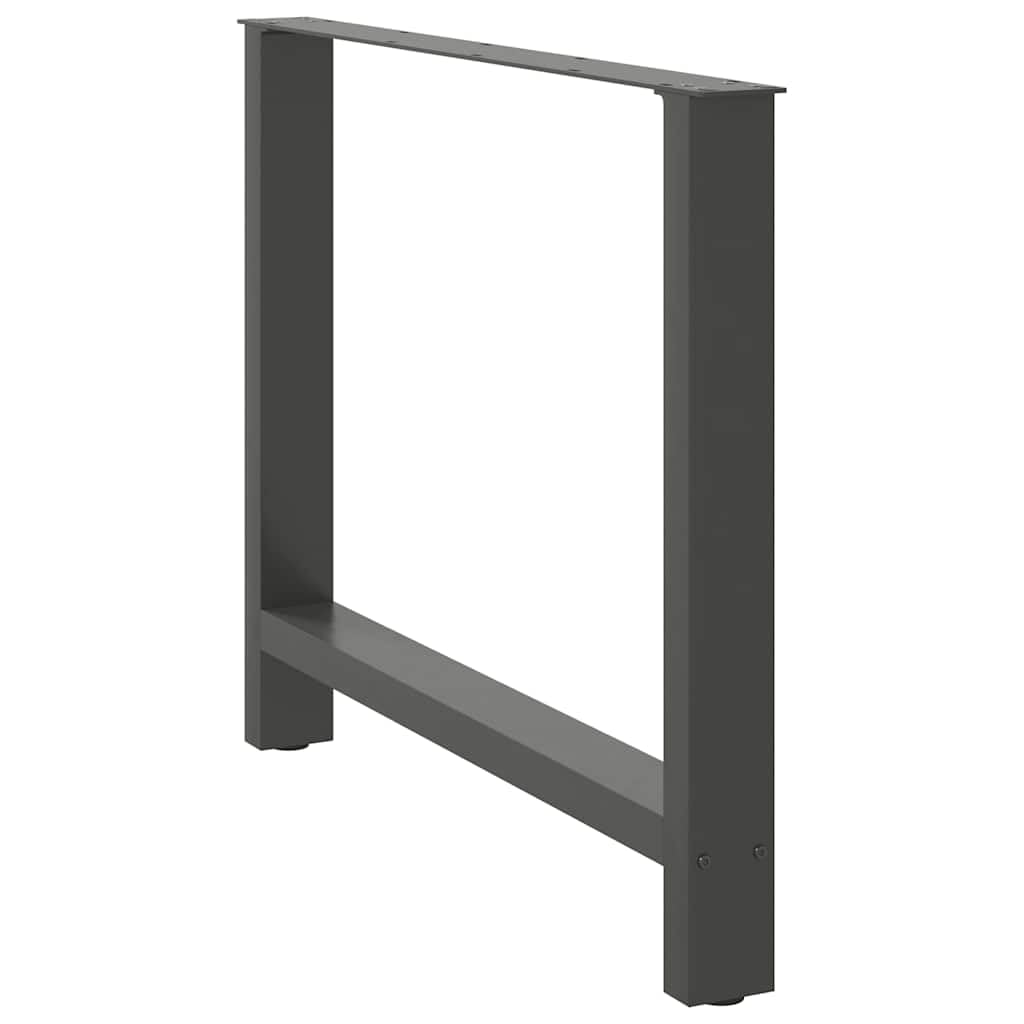 Gambe per tavolo da pranzo, antracite, 2 pezzi, 100 x 72-73 cm, acciaio